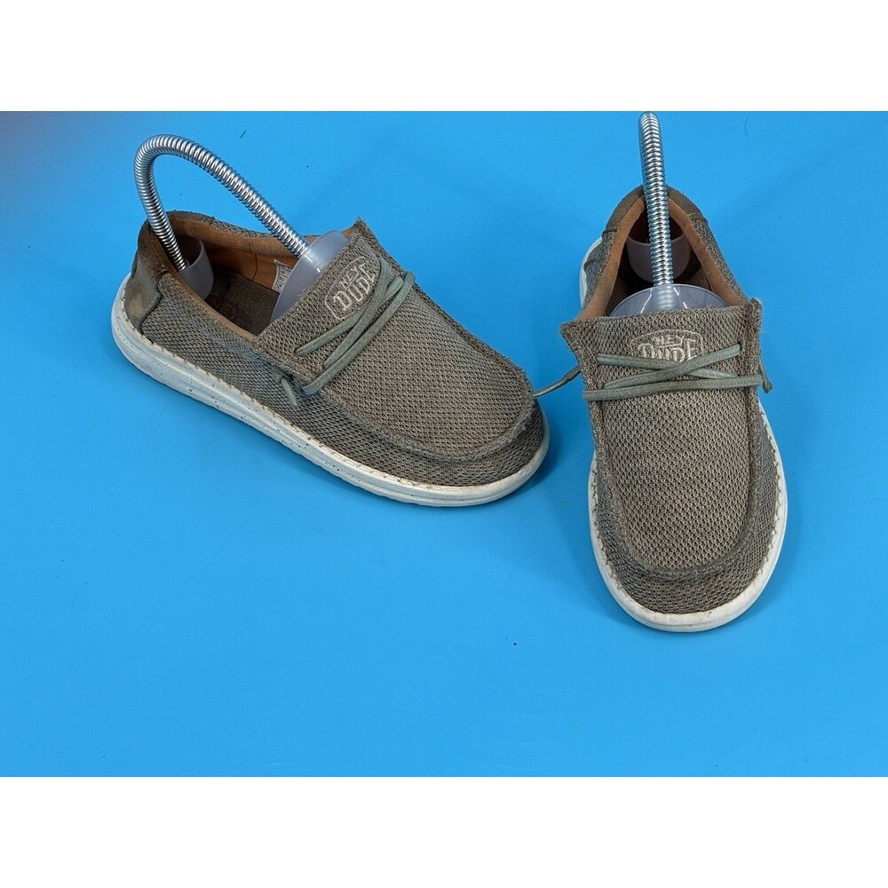 HEYDUDE Wally Youth Sox Slip On Shoes Olive Green Kids Size Y2